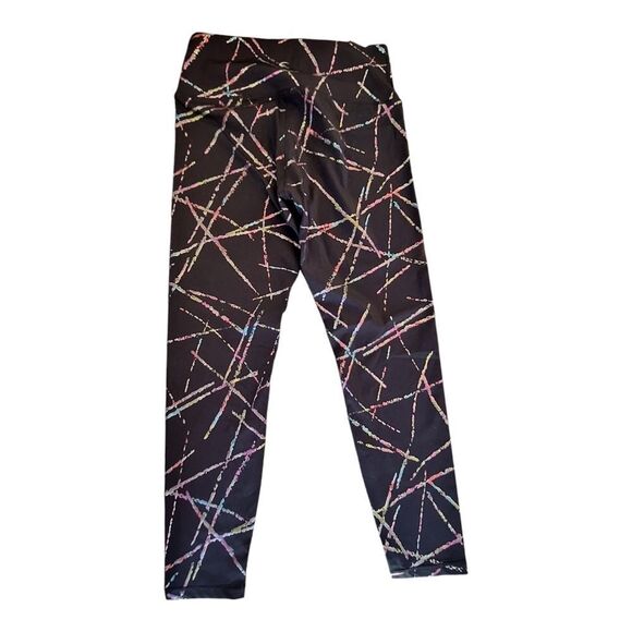 NWT Zyia Abstract Hi Rise 7/8 Active Leggings 24" Metallic Tights Size 6 - 8 - Picture 4 of 12